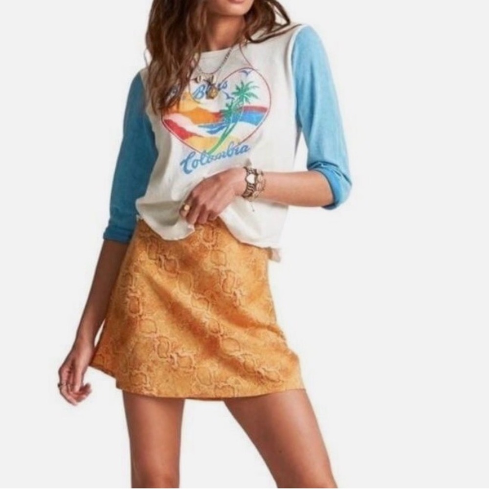 NWOT Billabong Snakeskin Print Miniskirt Sincerely Jules Size 26 (1)
